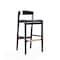 Manhattan Comfort Klismos Barstool in Black and Dark Walnut (Set of 2) 2-BS014-BK - alternate 7
